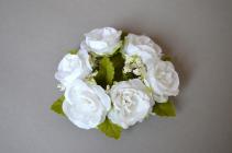 Věneček bílé růže, 10 cm 