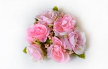 Věneček růžové růže, 10 cm 