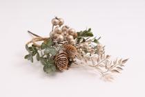 Zápich šípky, šišky, lístky 28 cm, šampaň 