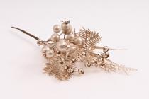 Zápich větvička a bobule 27 cm, šampaň 