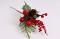 Vánoční zápich s bobulemi a šiškou 26 cm, červená 
